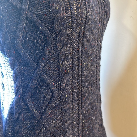 NWT Land’s End Women's Cable Knit Sweater Navy Blue Size Small Cowl Neck Style - Picture 5 of 5